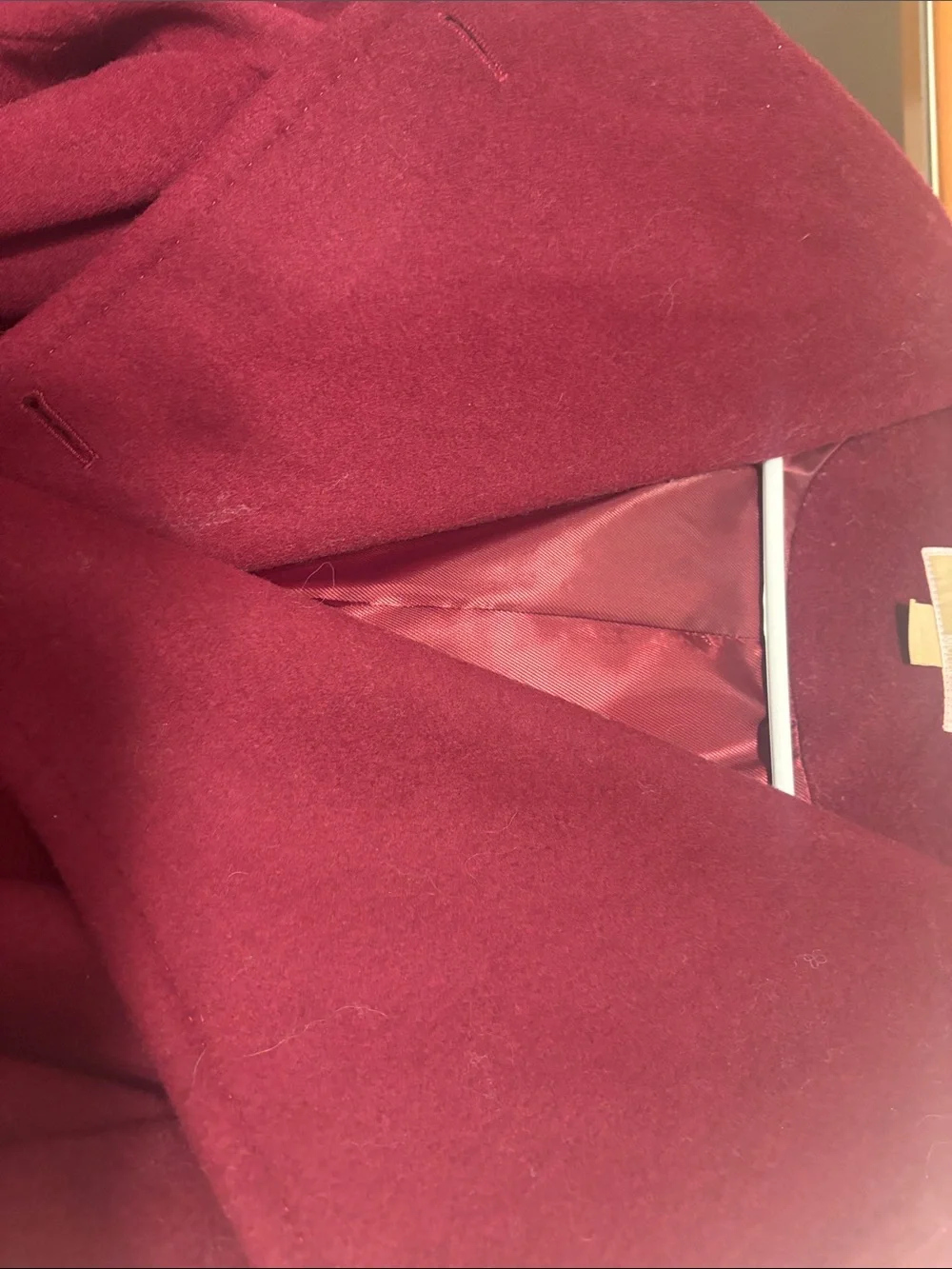Michael Kors Long Belted Trench Coat in Wine